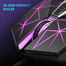 MageGee 1pc G10 Wired Gaming Mouse, 7-Color Breathing Backlight Gaming Mouse, 6-Level Adjustable DPI (Up To 3200 DPI), Ergonomic Optical Computer Mouse With 7 Buttons, Suitable For Windows PC Gamers - Black - Black - View 4