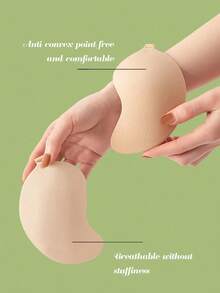 2 Pairs Self-Adhesive Silicone Invisible Bra Cups, Backless Adhesive Invisible Bra Cups, Suitable For Wedding, Cold Shoulder Dress, Bridesmaid Party - Apricot - View 7