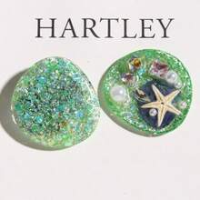 Vibrant Girl Ocean Series Sparkly Starfish Pendant, Round Resin Material, Multi-Purpose DIY Phone Case Charm, DIY Phone Case Accessory, Cute Bag Decor Accessory (Random Pattern) - Multicolor - View 11