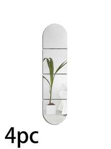 4pcs Shatterproof Full-Length Acrylic Mirror - Made Of Shatterproof Acrylic Material, Frameless Self-Adhesive Design. Acrylic Mirror Panel Set. Perfect For Bedroom, Home Gym And Dressing Room. Easy Installation, Space-Saving Design. Can Be Used As "Peel And Stick" Wall Decor, Alternative To Wallpaper. Convenient To Use, Durable. - Acrylic Mirror Sticker - View 11