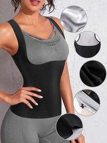 Elastic Design Sports Sweaty Waistband Shapewear Waist Training Tight Fitting Corset - Black - View 7