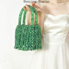 Dancing Engine Women's Luxury Designer Clutch Bag, Handmade Pearl Decor, Evening Bag, Party Wedding Evening Bag - Multicolor - View 6