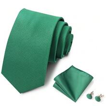 AlanKing Men's Tie, Pocket Square And Cufflinks 3-Piece Set, White Drawer Gift Box, Essential Holiday Gift Choice, Suitable For Formal Business And Weddings - Multicolor - View 7