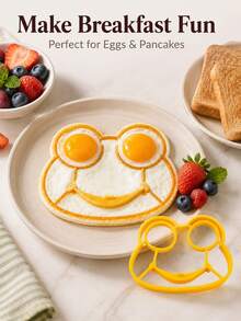 1pc Frog-Shaped Egg Ring, Pancake Mold, Breakfast Cooking Tool, Suitable For Eggs, Pancakes, Omelets, Brunch, Home Kitchen, Cute Food Shaper, Easy To Use, Easy To Clean Accessory - Multicolor - View 5