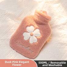 1pc 500ml Clover Plush Hot Water Bottle - Thickened Water-Fillable PVC Material, Washable Soft Plush Surface, Portable Hand And Foot, Perfect For Winter, Multiple Colors Available, Christmas, Holiday Gift - Hot Water Bottle - View 11
