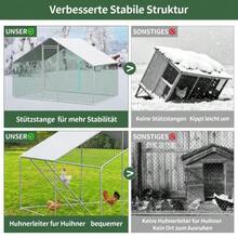 3x2x2m Outdoor With Security Lock And Waterproof PE Tarp, Metal Run For , Rabbits, And Other Small Animals - Silver - View 5
