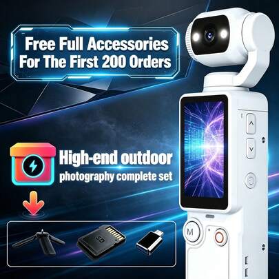 AF Autofocus 180 Degree Flip Lens For Camping 2026 Latest Model With Free Memory Card 1.9 Inch HD Monitor Budget Home Elegant Design Harvest Orange Ultra Clear Night Shooting Portable Handheld Action