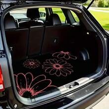 1pc Car Trunk Mat - Fashionable Crystal Velvet Design, Pink Sunflower Pattern, Suitable For SUV And Sedan, Keep Your Vehicle Clean And Tidy, Car Interior Accessories |Minimalist Design|Exquisite Appearance - Sunflower - View 12