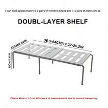 Adjustable & Expandable Solid Color Shelf (1pc Or 2pcs) No-Drill Storage Solution, Suitable For Wardrobe, Bathroom, Kitchen And Dorm, Can Also Be Used As Space-Saving Plastic Shoe Rack For Shoes And Slippers - Multicolor - View 13