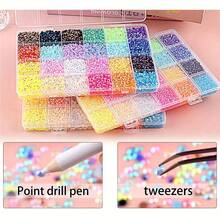 1 Set 40 Colors Resin Flat Round Rhinestone Decorative Accessories With Tweezers And Dotting Pen, Suitable For Clothing, Shoes, Phone Case DIY Handmade Decoration - 3mm - View 7