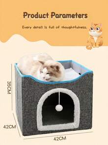 Foldable Double-Layer Cat & Dog Bed 2-In-1 Scratching Pad Mattress, Reversible, All-Season, Removable & Washable, Suitable For Small To Medium Pets - one-size - View 8