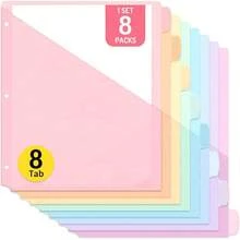 6/8/12pcs Durable Multi-Color Plastic Index Dividers Set With Labels, 3-Hole Punched Letter Size Page Separators, Suitable For Office And Organization, Various Colors, Premium Notebook Inserts - Multicolor - View 11
