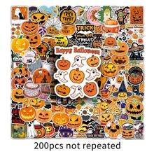 400PC Halloween Planner Stickers Pumpkin Lantern Scary Ghost Face Graffiti Phone Notebook Waterproof Decorative Stickers - Multicolor - View 5