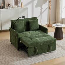 Minimally Modern Design Fabric Sofa Multifunctional Deformation Sofa - Comfortable Living Room, Office And Studio Sleeping Sofa, Small Unit Dual-Use Foldable Single Nap Bed - 綠色 - 查看 4