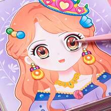 1PC Princess Dress Up Sticker Book For Kids, 50+ Pcs Reusable Fashion Outfit Stickers, Creative DIY Paper Doll Activity Set, Fun Travel Toy Gift For Girls - 1 Random Book - View 10
