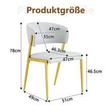 2er Set Moderne Esszimmerstühle Mit Metallgestell, Gepolsterter Sitz Und Rückenlehne – Stabiler - 淺灰色 - 查看 3