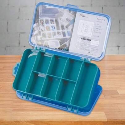 Doppelseitige Metall-Aufbewahrungsbox, multifunktionale Kunststoff-Werkzeugaufbewahrungsbox, rechteckige Teilebox, geeignet für elektronische Komponenten, Schrauben, Perlen