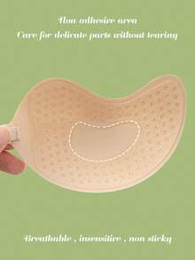 2 Pairs Self-Adhesive Silicone Invisible Bra Cups, Backless Adhesive Invisible Bra Cups, Suitable For Wedding, Cold Shoulder Dress, Bridesmaid Party - Apricot - View 5