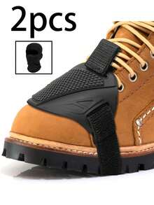 1/2pcs Motorcycle Gear Shift Pad Cover, Black Motorcycle Shoe Cover With Black Balaclava Head Cover, PVC Material Protective Pad, Suitable For Men And Women Outdoor Activities, Summer Promotion - Multicolor - View 1