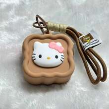 SANRIO 1pc Random Color Cartoon Curly Dog Wave Silicone Earphone Storage Bag With Lanyard, Bluetooth Earphone Protective Case, Data Cable Charging Cable Storage Box, Girly Portable Digital Storage Pouch, Student Commute Car Storage Creative Gift - One Size-1PC - View 12