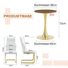 Dining Table And Chair Set - Walnut & White - White and Walnut - View 5