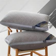 Almohada ortopédica para soporte del cuello y ayuda para dormir, alta elasticidad, núcleo no colapsable, almohada individual para estudiantes, adecuada para uso en casa/dormitorio/hotel. - Gris - Ver 8