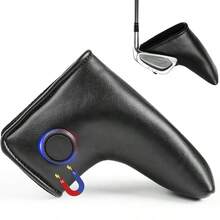 FINGER TEN 1 cái bao đầu gậy putter golf nam châm, chất liệu da PU màu đen, có khóa nam châm chắc chắn và tích hợp đánh dấu bóng nam châm, bảo vệ tuyệt vời và tiện dụng - màu đen - Xem 8
