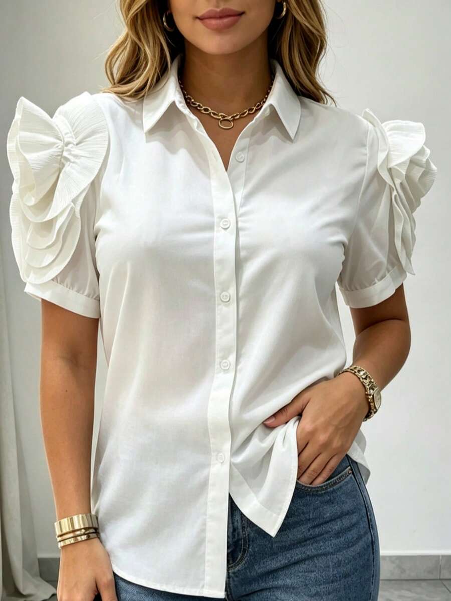 Women Blouses & Shirts - White - View 1