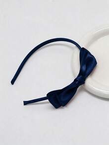 1件裝女款優雅蝴蝶結髮箍，高品質髮飾，適合學校、正式場合、派對、約會，女士髮箍髮帶，Diadema - 藏蓝色 - 查看 4