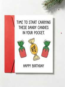 1pc "Time To Start Carrying These Fancy Candies" Birthday Card With Envelope, Humorous "We're Getting Old" Style, Suitable For 40th, 50th Birthday, For Friends And Colleagues, Blank Inside - Multicolor - View 8