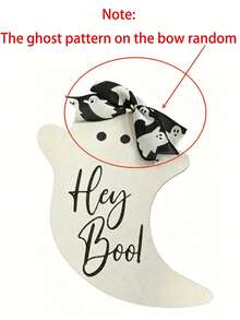 1pc Wooden Halloween Ghost Door Hanging Decor, Cute Bow Decoration, Suitable For Front Door Wall, Spooky Home Entryway Decoration, Indoor/Outdoor Farmhouse Country Style Halloween Decor, Suitable For Porch Living Room, Autumn Holiday Party Supplies - Multiple Styles - View 10