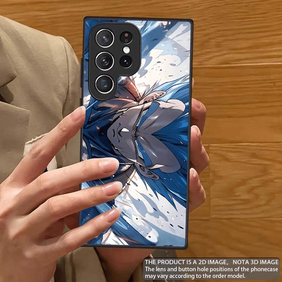 Sensación de lujo [Envío en 24h desde DE/FR/ES]funda práctica para teléfono, fundas para iPhone, funda para teléfono : funda de vidrio templado con diseño de personaje de anime impreso en 2D para  S26 Ultra/S25 FE/S25/S24/S23/S22/S21/S20 FE PLUS + Ultra, funda protectora premium, moderna y elegante para hombres y mujeres, adecuada como regalo. Resistente a golpes, a prueba de arañazos, no amarillea, regalo perfecto. - 1 imagen principal - Ver 1