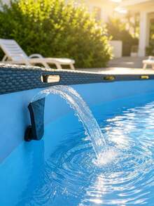Pool Outlet Fountain Waterfall Nozzle, Easy Installation Wide Mouth Design For Smooth Water Flow, Durable With Multiple Color Options, Suitable For Home Backyard Above-Ground Frame Fountains, Above-Ground Pools, In-Ground Pools, Pond Filling, Livestock Water Tanks And Troughs, Providing A Refreshing Water Feature Experience, Set Includes Cleaning Brush And Leaf Skimmer Net, Convenient Storage And Multi-Purpose - Multicolor - View 5