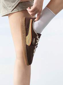 Puma 男女款復古經典訓練鞋運動鞋 Palermo Cannoli 系列，輕量極簡舒適透氣運動休閒鞋 398382-02 - 咖啡棕色-奶油香草色-樹膠色 - 查看 4
