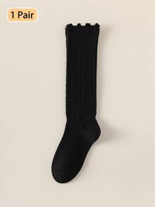 1/5 Pairs Women's Calf Socks, Autumn Solid Color Slimming Leg-Flattering High-Top Slouchy Socks, Pair With Skirts, Versatile Styling - Multicolor - View 16