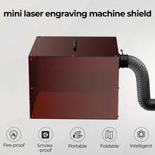 ACMER Mini 雷射雕刻機保護罩 720*720*400mm 耐火防煙保護箱 95% 藍光遮蔽護眼 防塵防水 雷射切割機遮罩附排氣管 - 查看 2