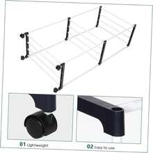 Tendedero resistente con ruedas, secador portátil, adecuado para baños de dormitorios y balcones, estante para toallas que ahorra espacio. - 1 - Ver 6