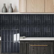 2D Self-Adhesive Tile Stickers, Black Marble Glossy Wall Decals, Removable Waterproof Kitchen Bathroom Backsplash Wall Tiles, Peel And Stick Wall Decor - Ink-painted Long Strip - View 10