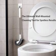 C-Shaped Long Handle Toilet Brush - Stainless Steel Material, Wall-Mounted, Designed For Thorough Cleaning Of Standard Toilets And Squat Toilets (Including Hard-To-Reach Areas). - A - View 6