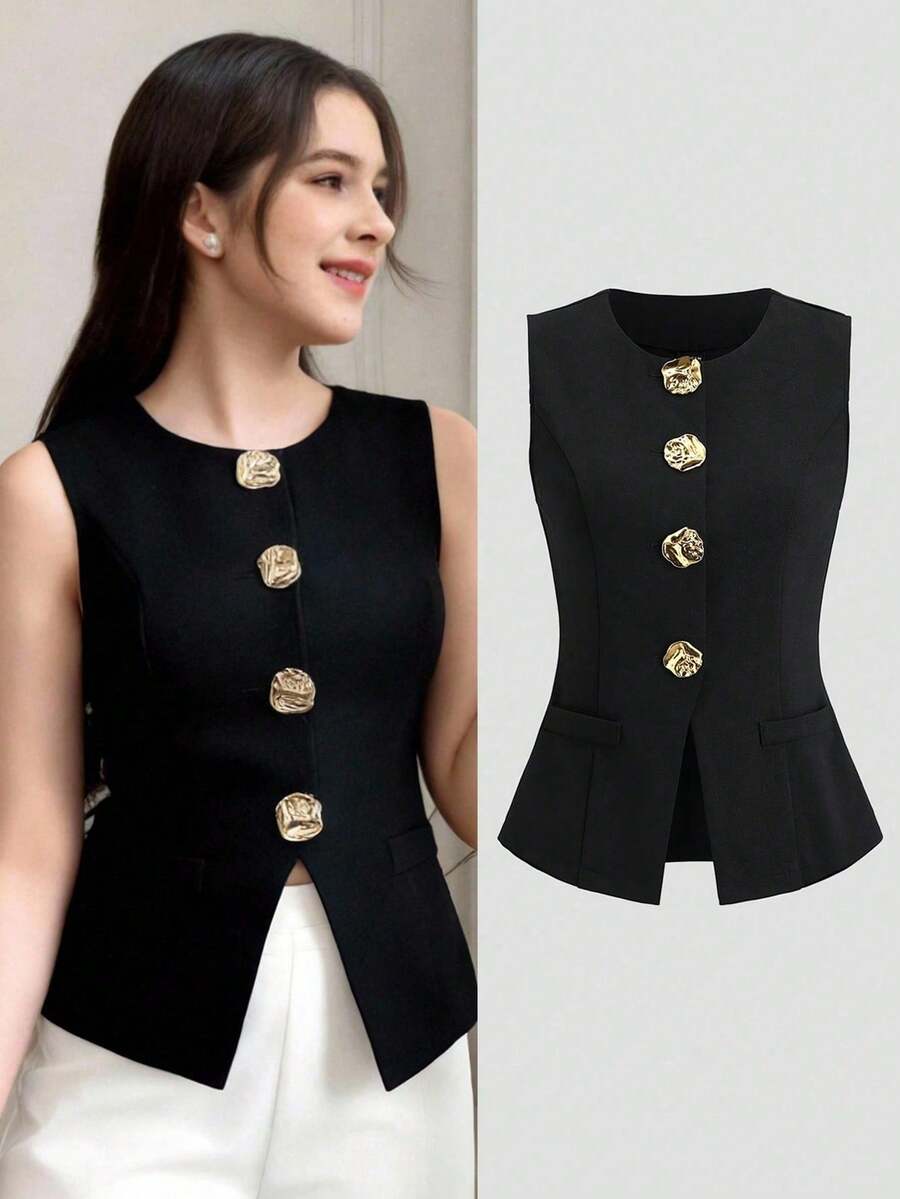 Teen Girls Knit Tops - Black - View 1
