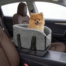 Senmeo Pet Car Booster Seat,Plush Lined Pet Car Carrier With Fixed Buckle And Bottom Straps,Storage Pocket & Cushion For Small Dog Cat Road Trip Pet Travel Carrier - Gray - View 13