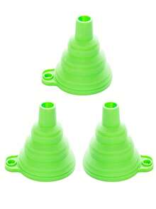 1/3pcs Silicone Folding Funnel, Portable Mini Oil Funnel Kitchen Cooking Tool, Silicone Funnel Mini Expandable Folding Funnel, Multi-Color Liquid Separation Small Funnel, Portable Folding Oil Drip Funnel, Back To School, Halloween - Grey - View 13