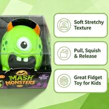 Mash Monsters Squishy Toy, Green One-Eyed Monster Smusher Squishy Slow Rising Soft TPR Squeeze Stress Relief Toy, Anti-Anxiety Fidget Sensory Toy For Kids Adults Halloween Party Gift - Multicolor - View 5