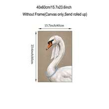 1pc Vintage Swan Canvas Wall Art Funny Animal Portrait Print Wearing Headscarf & Pearl Necklace Quirky Bird Poster Cottagecore Wall Decor For Living Room Bedroom Unframed Or Framed/Wooden Hanging - Pattern - View 12