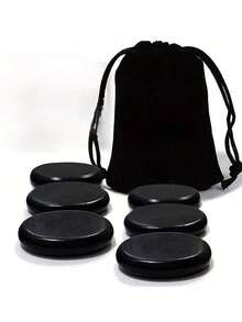 12/10/8/6/4/1 Pc Massage Stones, Essential Hot Stones For Massage, Massage Tools, Therapy Tools, 6-Piece Medium Hot Stone Massage Set, Suitable For Professional Or Home SPA, Foot Warmer, Relaxation, Healing. - Multicolor - View 1