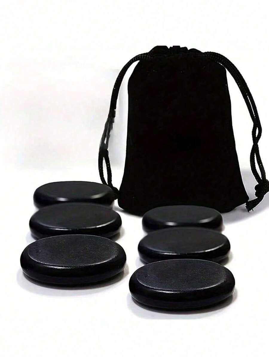12/10/8/6/4/1 Pc Massage Stones, Essential Hot Stones For Massage, Massage Tools, Therapy Tools, 6-Piece Medium Hot Stone Massage Set, Suitable For Professional Or Home SPA, Foot Warmer, Relaxation, Healing. - Multicolor - View 1