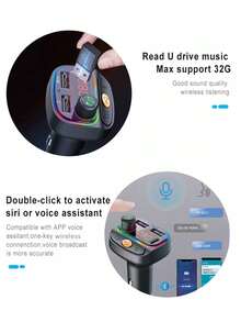 3.1A Car MP3 Bluetooth Player & Multi-USB Car Charger - A - View 3