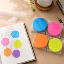 160pcs Transparent Random Color Sticky Notes, Cute Colorful Round Transparent Memo Stickers, Semi-Transparent Bookmark Page Clips, Planner Accessories, Aesthetic Office & School Supplies (Random Color) - one-size - View 5