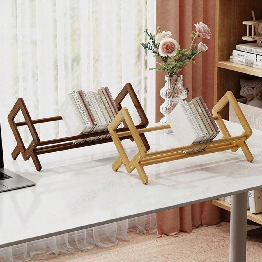 Desktop Bookshelf Simple Small Desk Organizer Storage Rack For Office Desk Minimalist - Multicolor - View 1