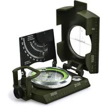 Militärgrüner Multifunktionskompass mit Neigungsmesser, fluoreszierendem Zifferblatt und Visierlinse für Camping, Wandern, Jagen, Bergsteigen und Outdoor-Navigation - Armeegrün - Übersicht 8